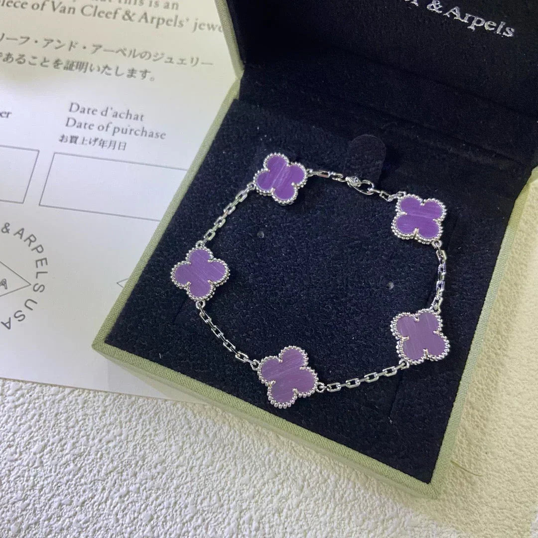 [Stellar Jewelry] CLOVER 5 MOTIF VIOLET BRACELET COLLECTION