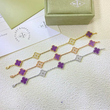 [Stellar Jewelry] CLOVER 5 MOTIF VIOLET BRACELET COLLECTION