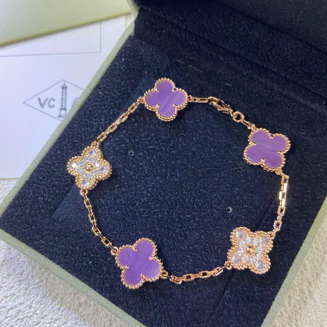 [Stellar Jewelry] CLOVER 5 MOTIF VIOLET BRACELET COLLECTION