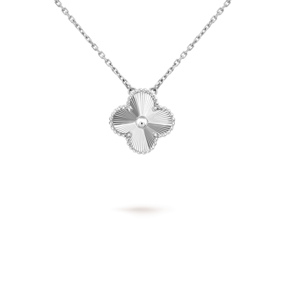 [Stellar Jewelry]CLOVER 15MM LASER NECKLACE SILVER