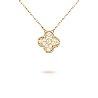 [Stellar Jewelry]CLOVER 15MM DIAMOND SINGLE FLOWER NECKLACE