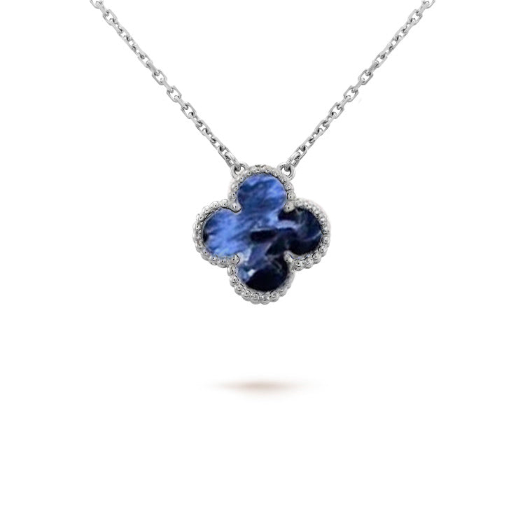 [Stellar Jewelry]CLOVER 15MM PIETERSITE NECKLACE SILVER