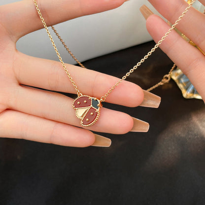 [Stellar Jewelry]LUCKY  CARNELIANS LADYBUG NECKLACE