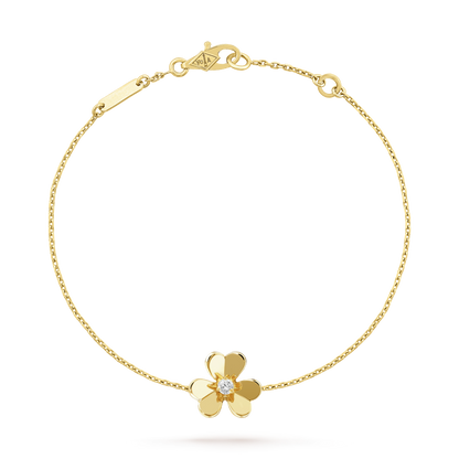 [Stellar Jewelry]FRIVOLE GOLD FLOWER PINK MALACHITE BRACELET