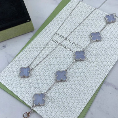 [Stellar Jewelry] CLOVER 5 MOTIF PURPLE CHALCEDONY BRACELET COLLECTION