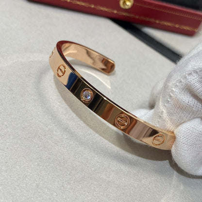 [Stellar Jewelry]LOVE BRACELET 6.1MM 1 DIAMOND OPEN CUFF