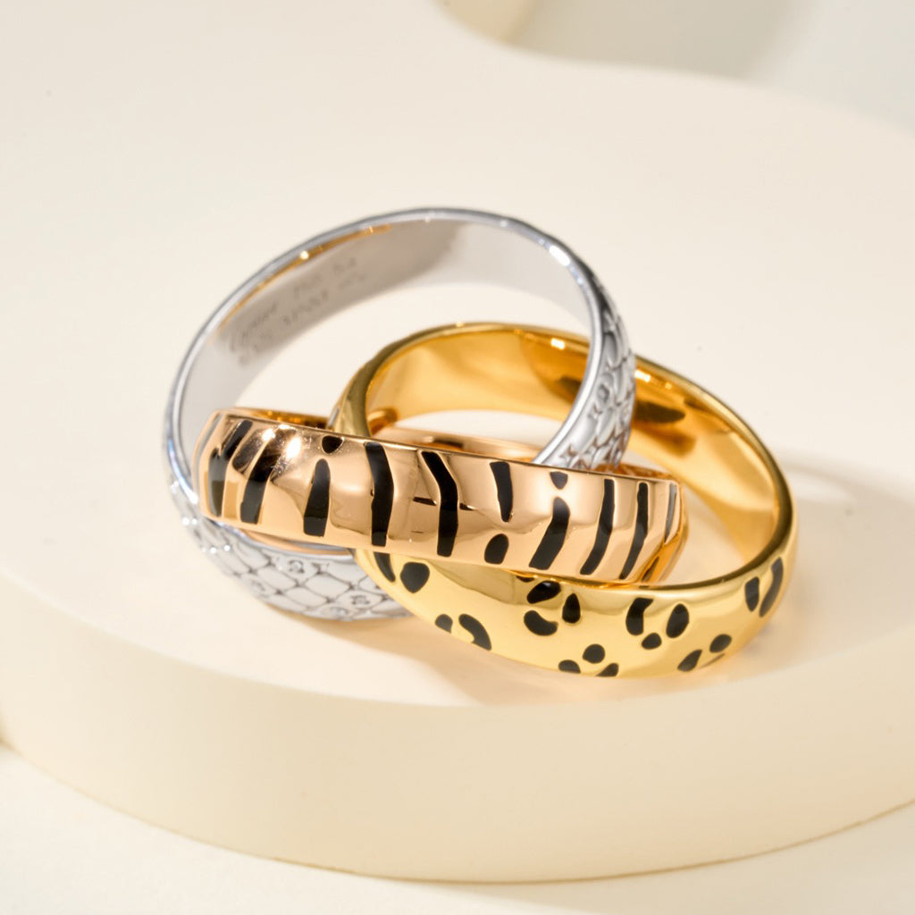 [Stellar Jewelry]TRINITY  RING LEOPARD PRINT