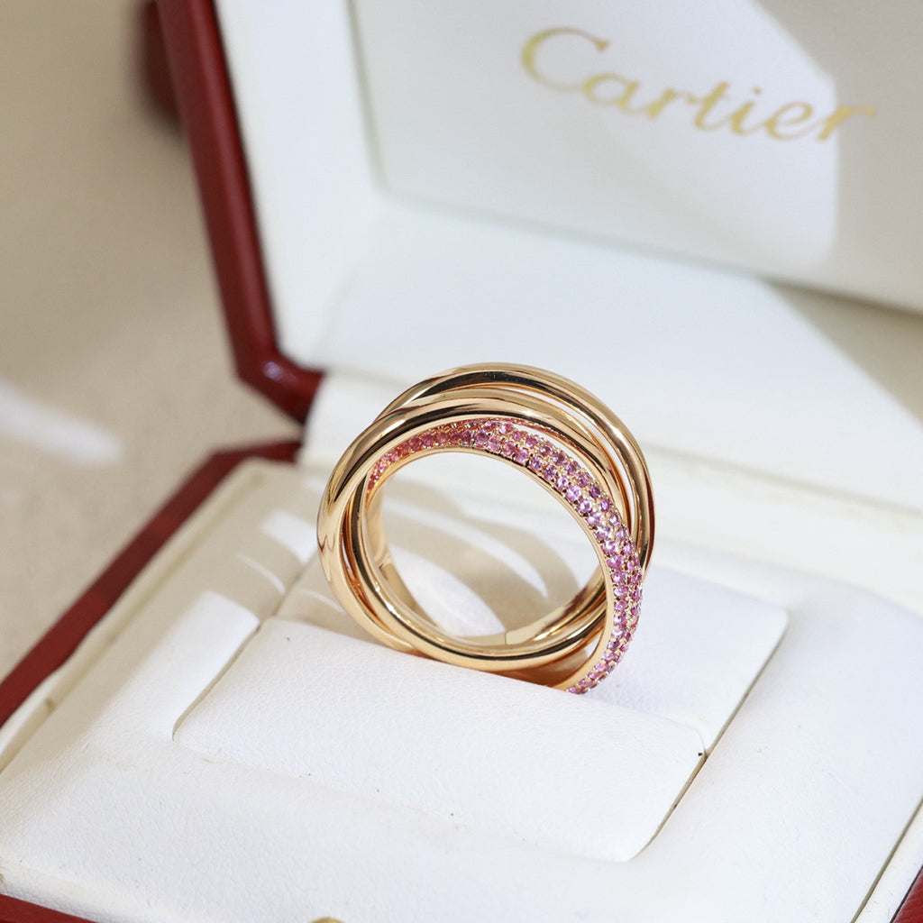 [Stellar Jewelry]TRINITY 3.2MM RING PINK DIAMOND