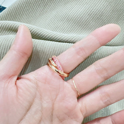 [Stellar Jewelry]TRINITY 3.2MM RING PINK DIAMOND