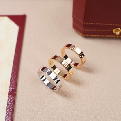 [Stellar Jewelry]LOVE 4MM 1 DIAMOND RING