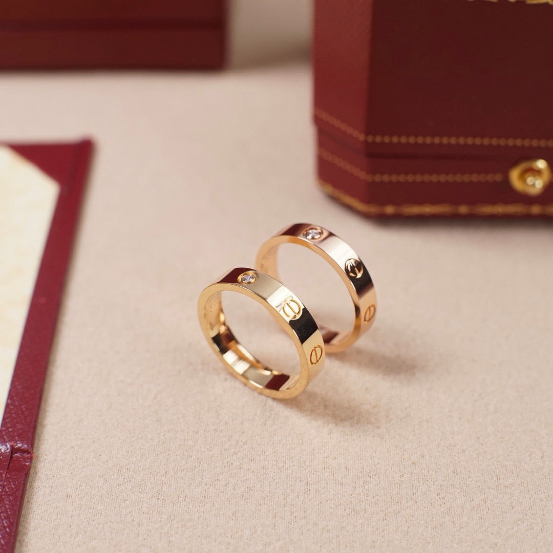 [Stellar Jewelry]LOVE 4MM 1 DIAMOND RING