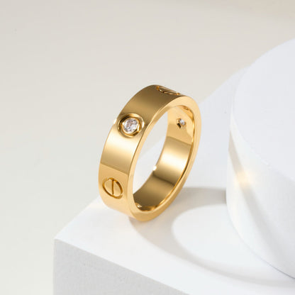 [Stellar Jewelry]LOVE 4MM 1 DIAMOND RING