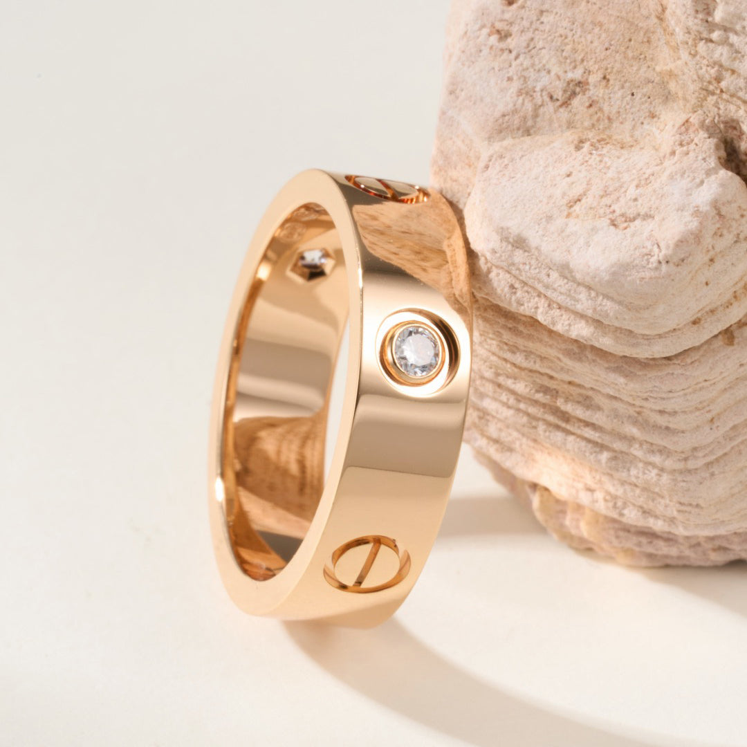 [Stellar Jewelry]LOVE 4MM 1 DIAMOND RING