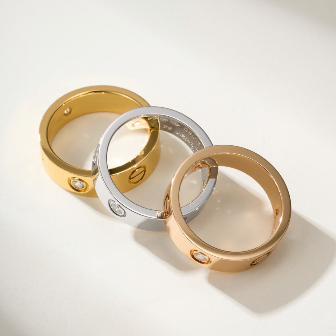 [Stellar Jewelry]LOVE 4MM 1 DIAMOND RING