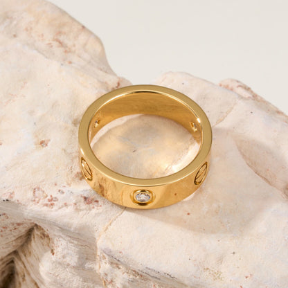[Stellar Jewelry]LOVE 4MM 1 DIAMOND RING