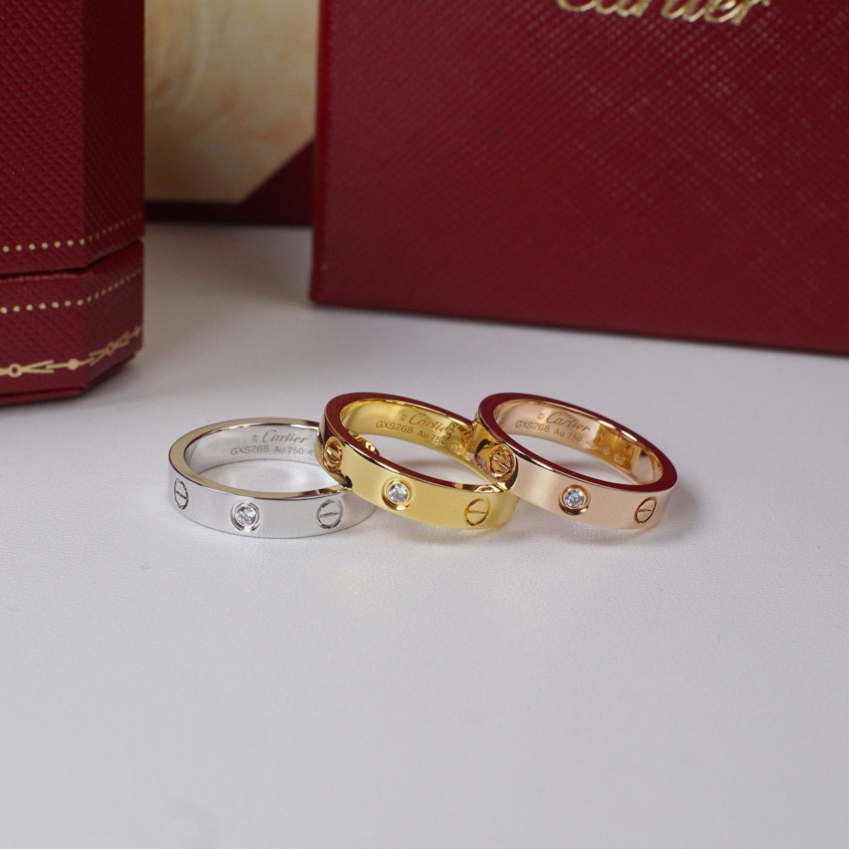 [Stellar Jewelry]LOVE 4MM 1 DIAMOND RING