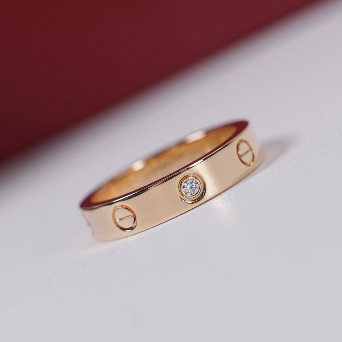 [Stellar Jewelry]LOVE 4MM 1 DIAMOND RING