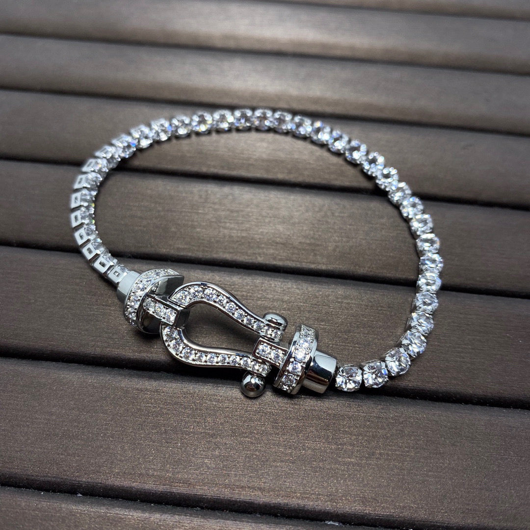 [Stellar Jewelry]FORCE  LARGE HORSESHOE FULL DIAMOND TENNIS BRACELET