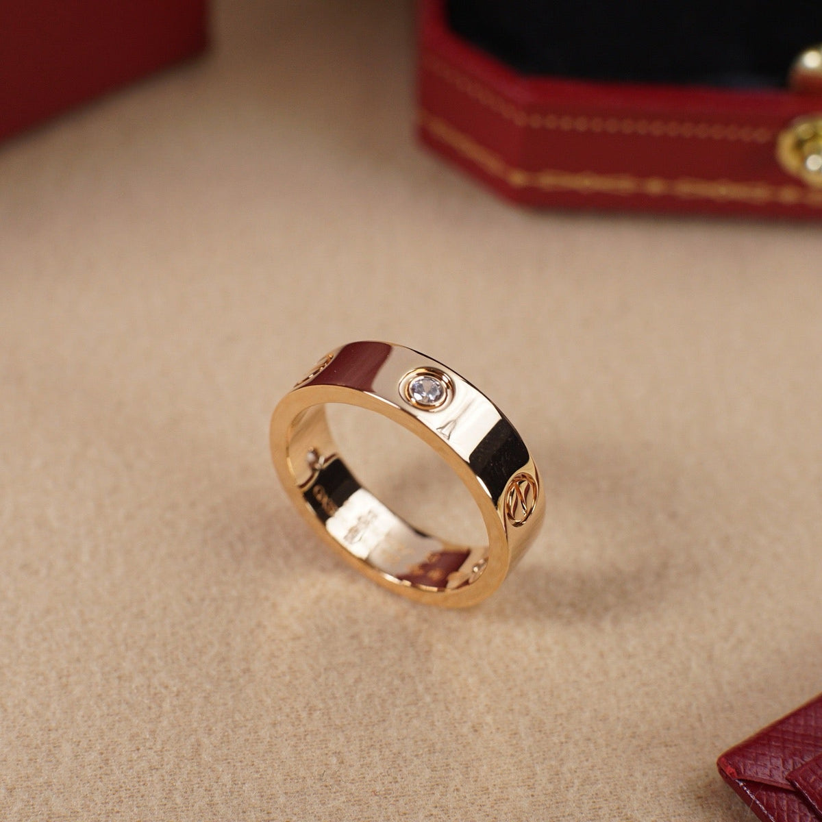 [Stellar Jewelry]LOVE 5.5MM 3 DIAMOND RING