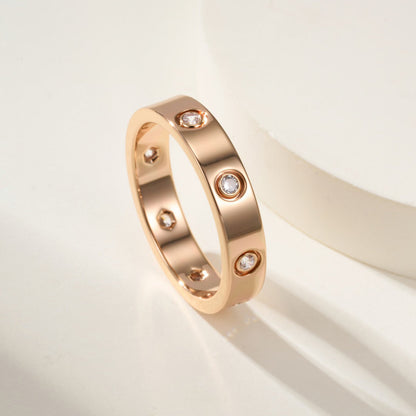 [Stellar Jewelry]LOVE 4MM 8 DIAMOND RING