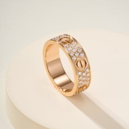 [Stellar Jewelry]LOVE RING 5.5MM DIAMONDS PAVED