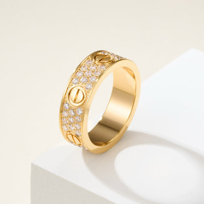 [Stellar Jewelry]LOVE RING 5.5MM DIAMONDS PAVED