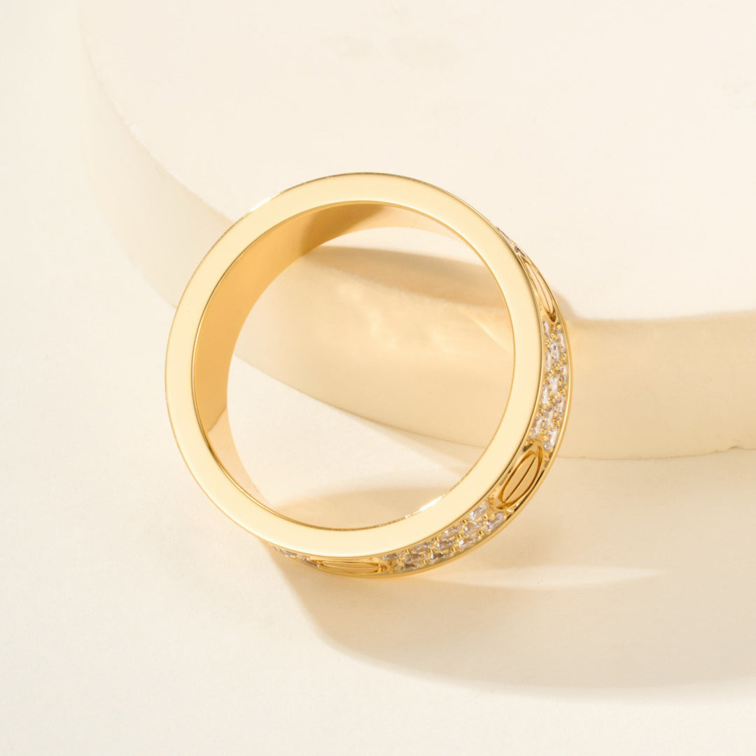 [Stellar Jewelry]LOVE RING 5.5MM DIAMONDS PAVED