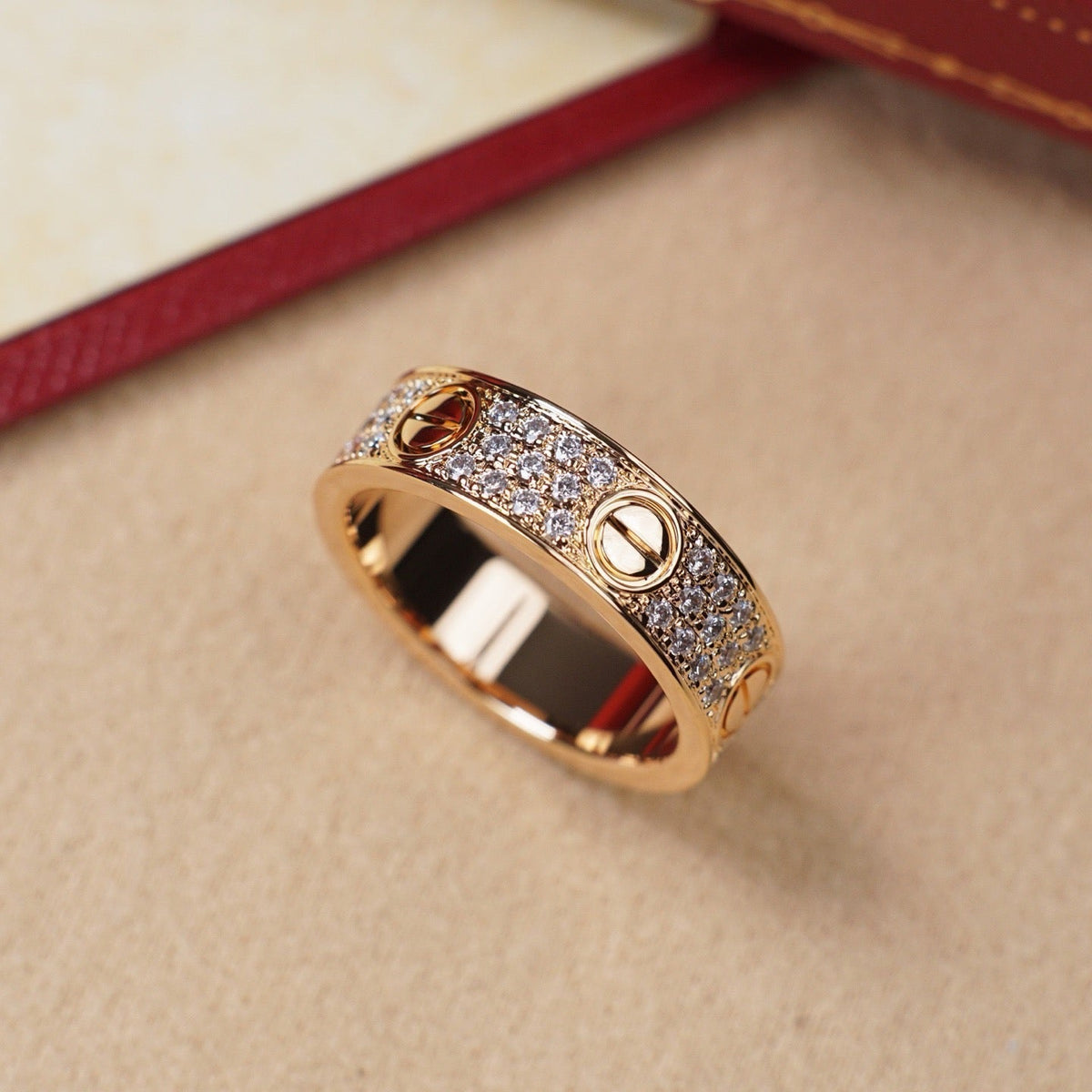 [Stellar Jewelry]LOVE RING 5.5MM DIAMONDS PAVED