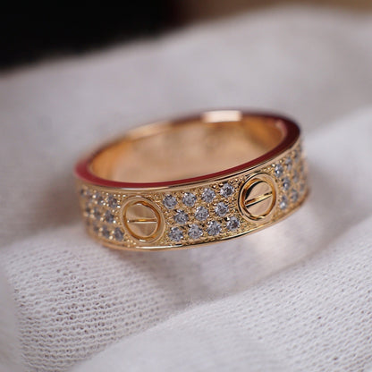 [Stellar Jewelry]LOVE RING 5.5MM DIAMONDS PAVED