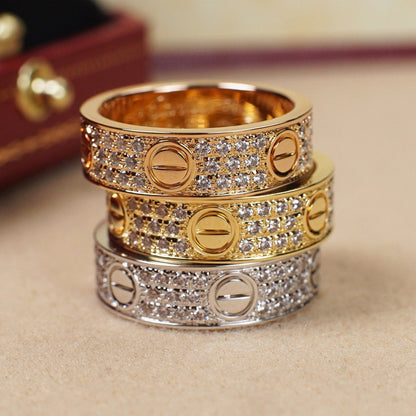 [Stellar Jewelry]LOVE RING 5.5MM DIAMONDS PAVED
