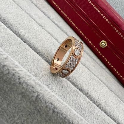 [Stellar Jewelry]LOVE 5.5MM FULL-PAVE 6-DIAMOND RING