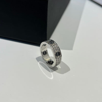 [Stellar Jewelry]LOVE RING 5.5MM DIAMONDS PAVED CERAMIC