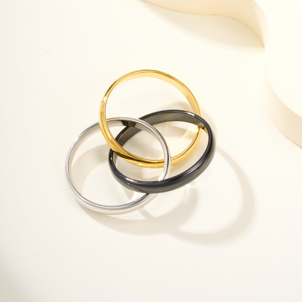 [Stellar Jewelry]TRINITY 3.2MM RING BLACK CERAMIC
