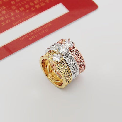 [Stellar Jewelry]LOVE RING 3.6MM 1 BIG DIAMOND FULL DIAMOND