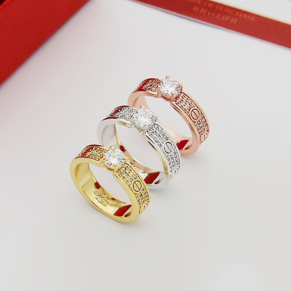 [Stellar Jewelry]LOVE RING 3.6MM 1 BIG DIAMOND FULL DIAMOND