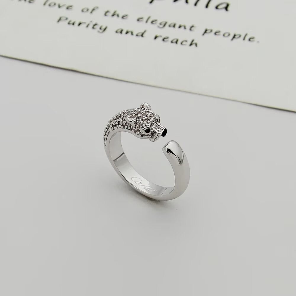 [Stellar Jewelry]PANTHERE HALF DIAMOND SMALL RING