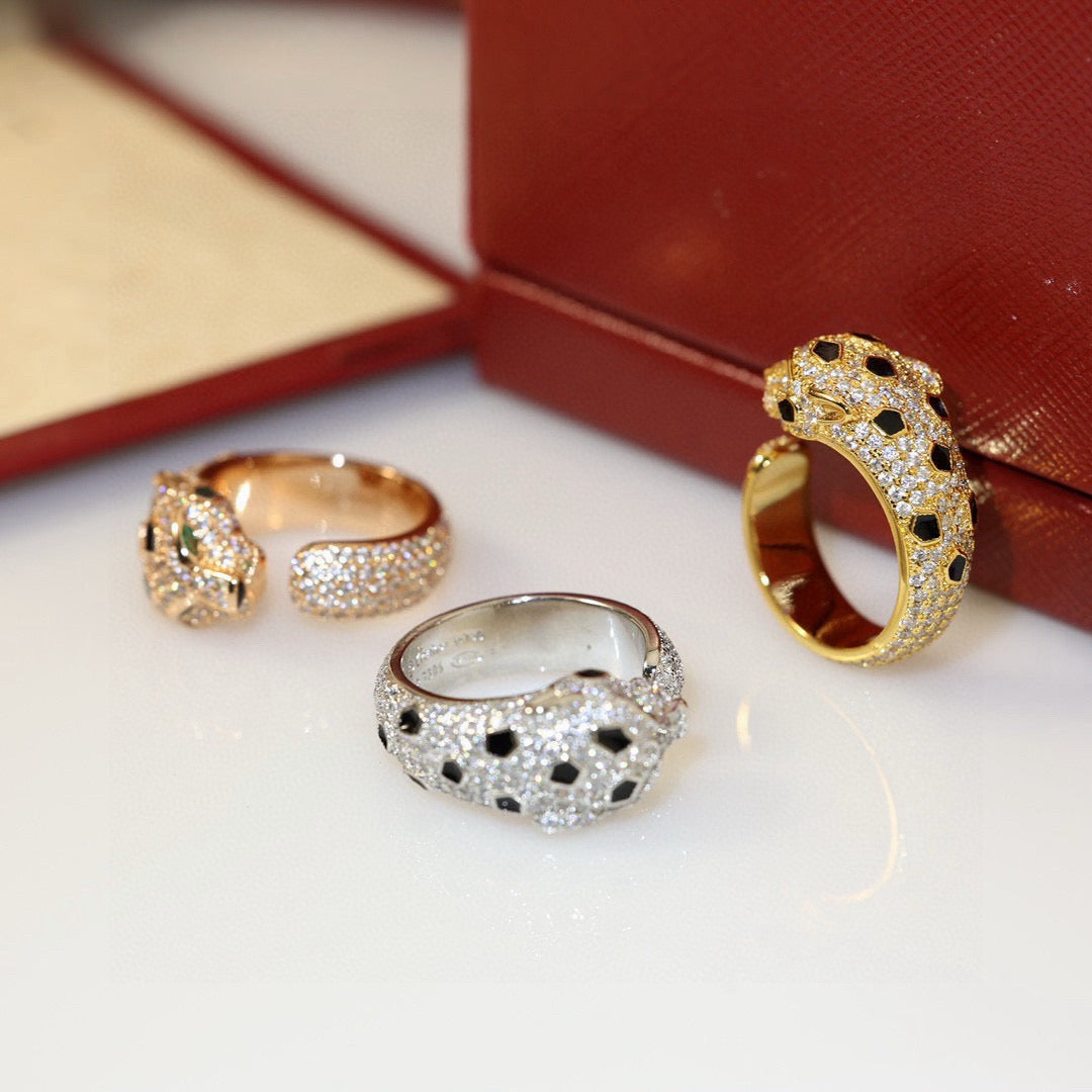 [Stellar Jewelry]PANTHERE SPOTTED FULL DIAMOND MEDIUM RING
