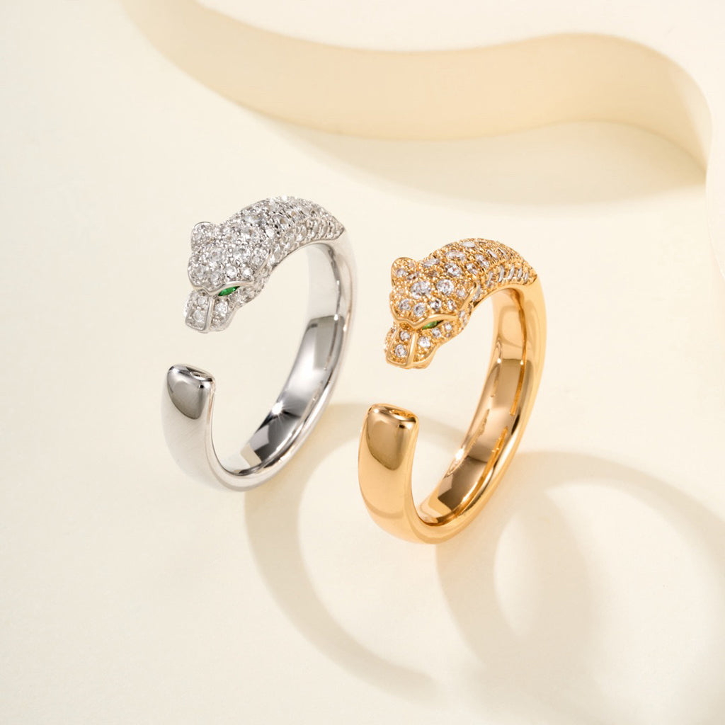 [Stellar Jewelry]PANTHERE HALF DIAMOND SMALL RING