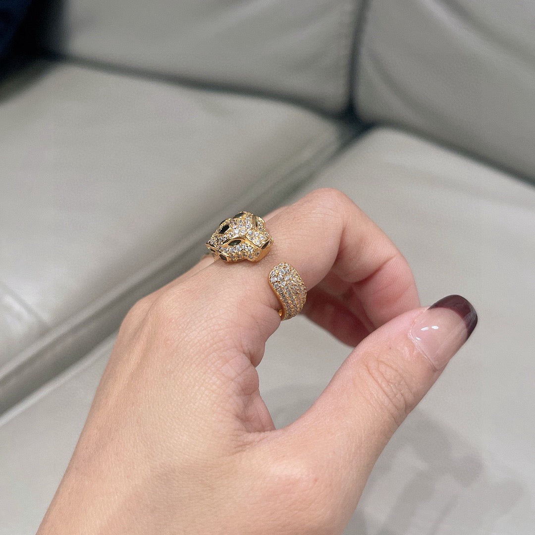 [Stellar Jewelry]PANTHERE SPOTTED FULL DIAMOND MEDIUM RING