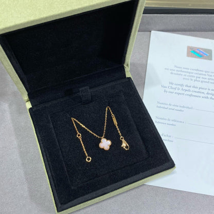 [Stellar Jewelry]CLOVER 15MM PINK MOTHER-OF-PEARL SINGLE FLOWER NECKLACE