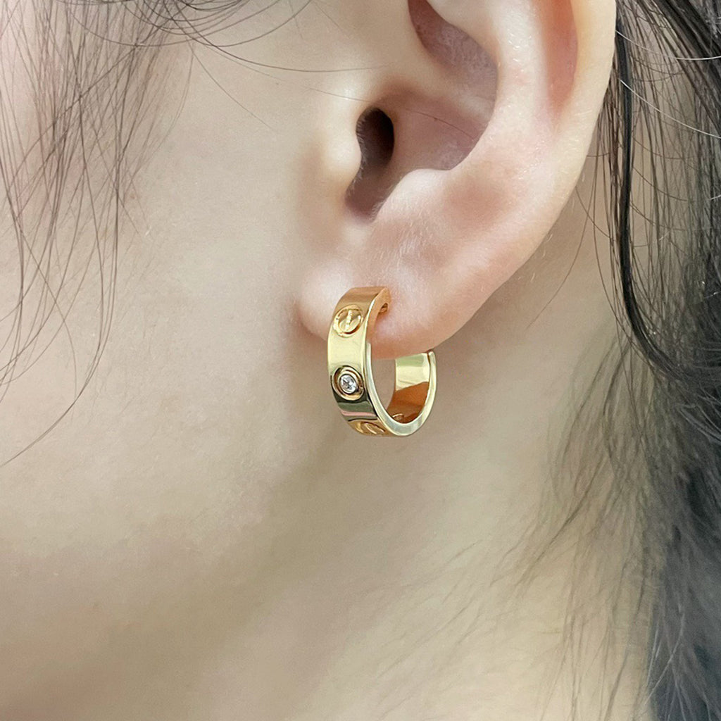 [Stellar Jewelry]LOVE EARRINGS 5.7MM 2 DIAMONDS