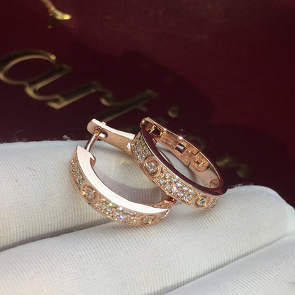 [Stellar Jewelry]LOVE 5.5MM DIAMOND PAVED EARRINGS
