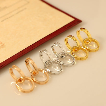 [Stellar Jewelry]LOVE 3.3MM DANGLE EARRINGS
