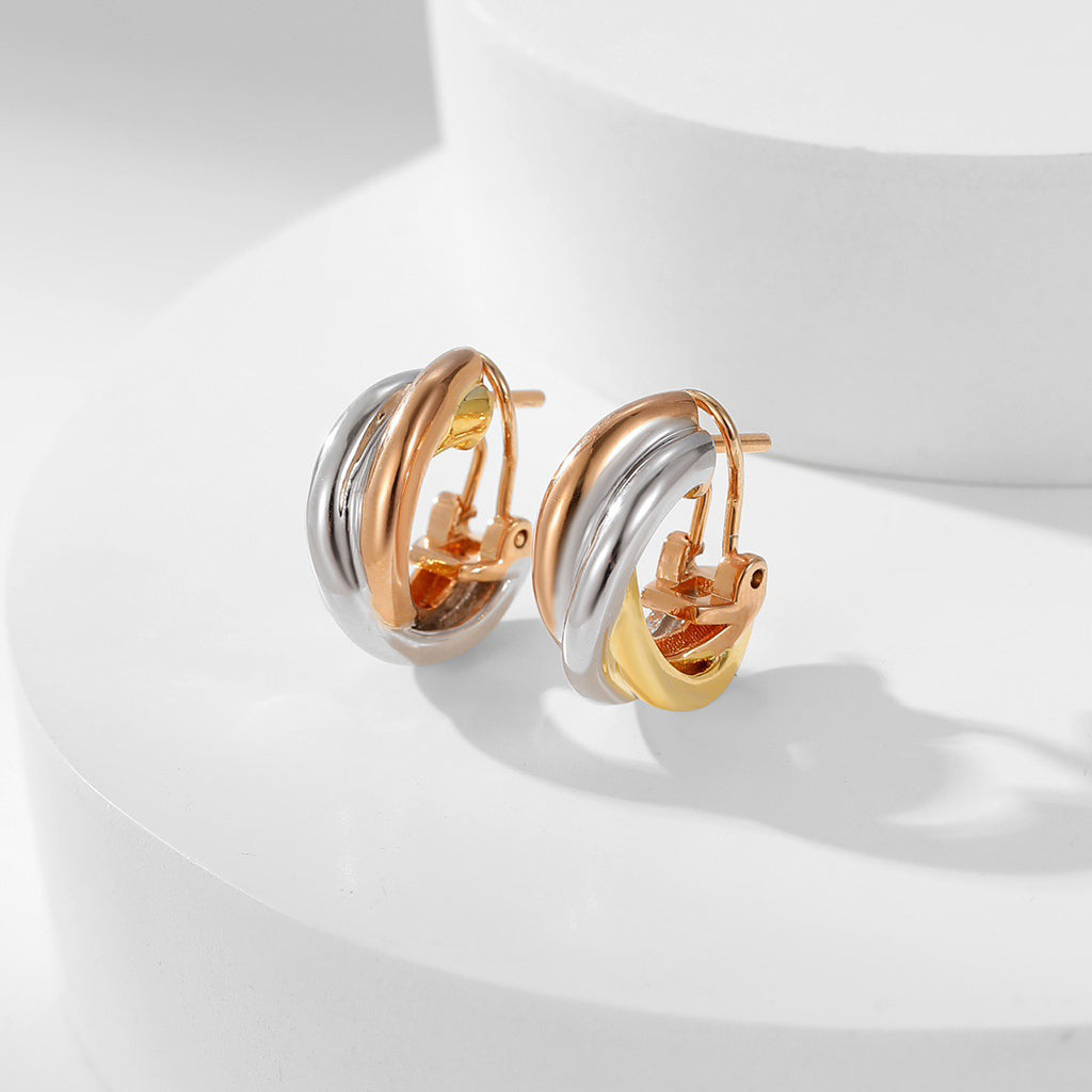 [Stellar Jewelry]TRINITY ON DIAMOND CLASSIC EARRINGS