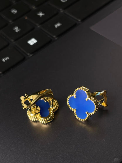 [Stellar Jewelry] CLOVER LARGE (20mm) 1 MOTIFS BLUE MOP STUD EARRINGS