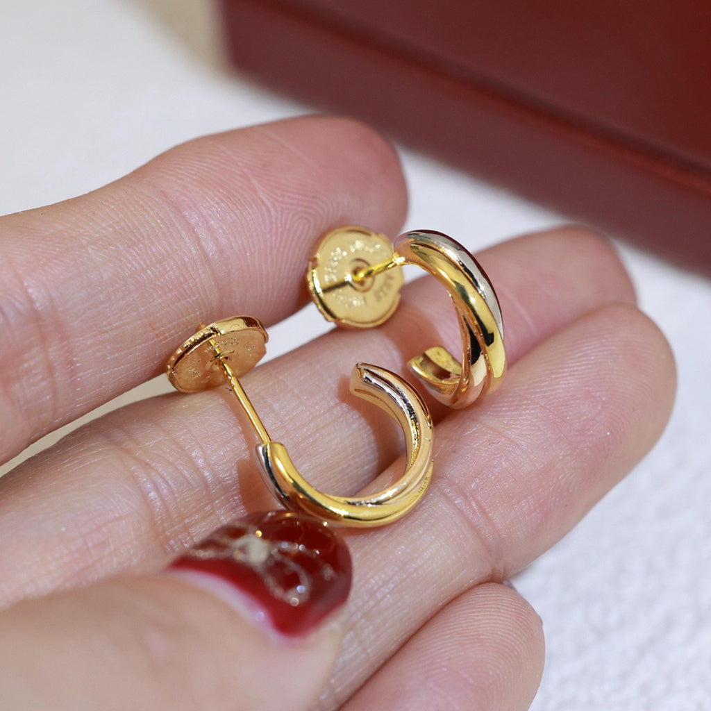 [Stellar Jewelry]TRINITY ON DIAMOND MINI EARRINGS