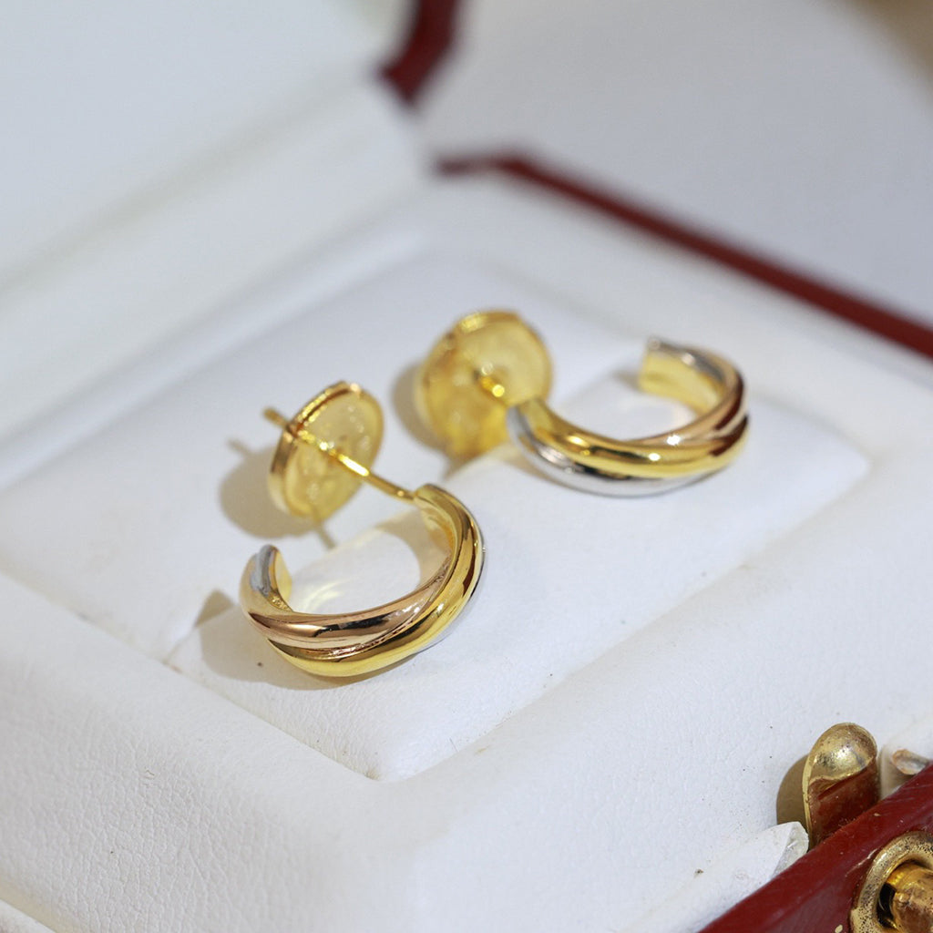 [Stellar Jewelry]TRINITY ON DIAMOND MINI EARRINGS