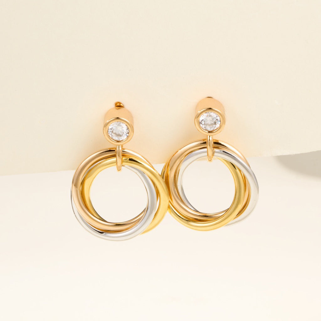[Stellar Jewelry]TRINITY ON DIAMOND  EARRINGS