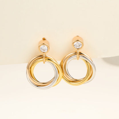 [Stellar Jewelry]TRINITY ON DIAMOND  EARRINGS