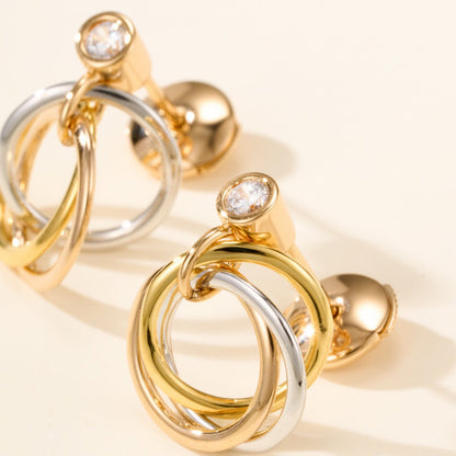 [Stellar Jewelry]TRINITY ON DIAMOND  EARRINGS